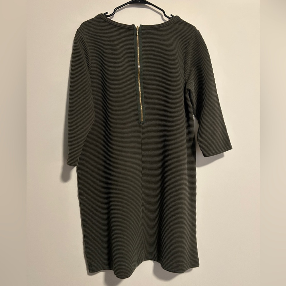 Vineyard Vines Olive Green Ribbed Midi Dress - Picture 4 of 4